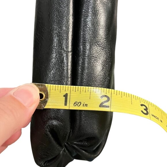 Elliott Lucca Black Leather Handbag With Silver Chain Strap & Zipper Closure - Picture 10 of 13